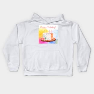 Watercolor Birthday Cake! Kids Hoodie